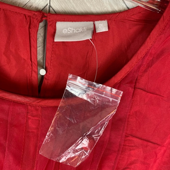 NWT Beautiful eShakti Red dress with belt 2x - Picture 9 of 14